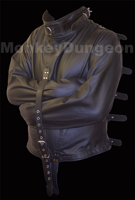 LEATHER STRAIGHT JACKET BDSM BONDAGE